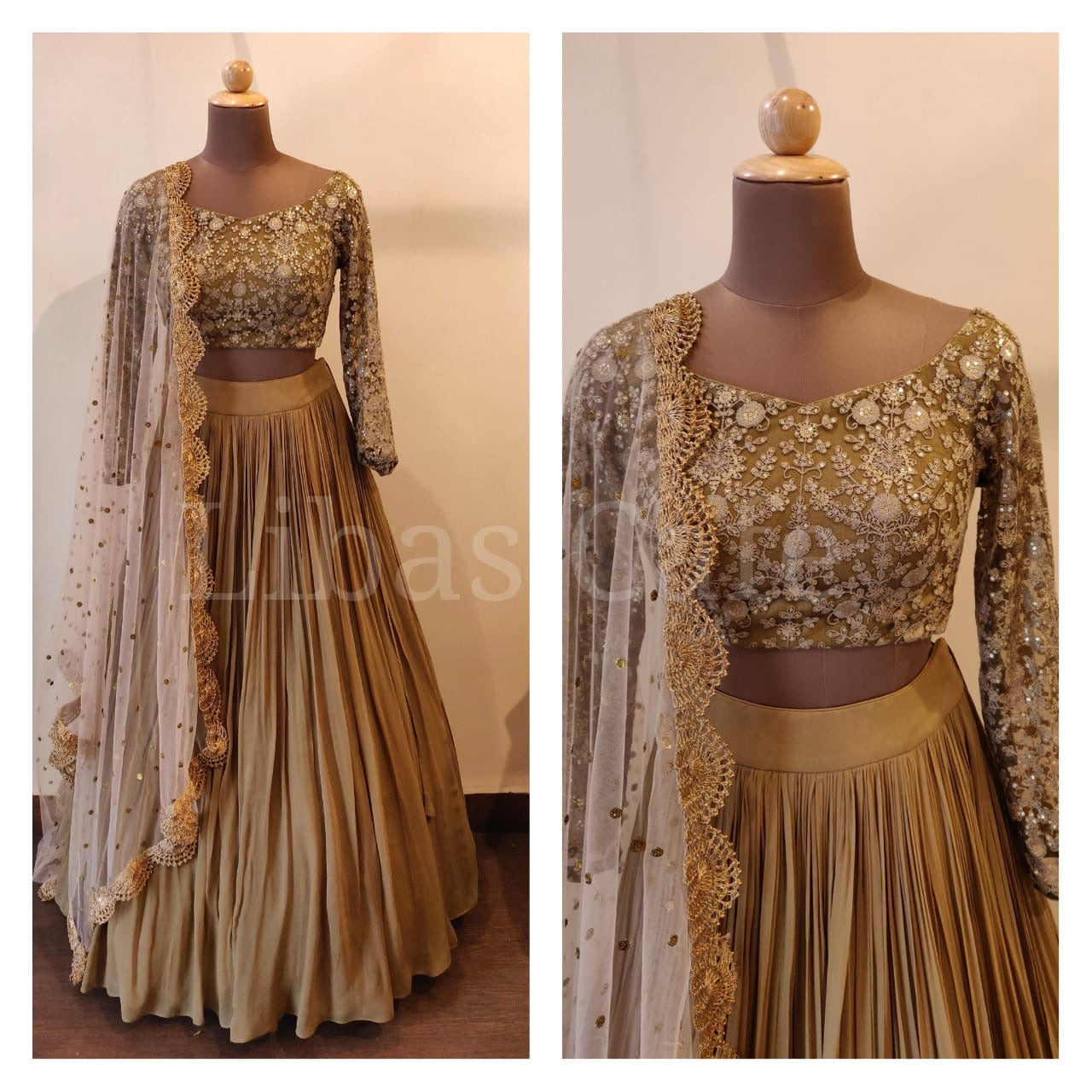 Golden Thread Embroidered Lehenga